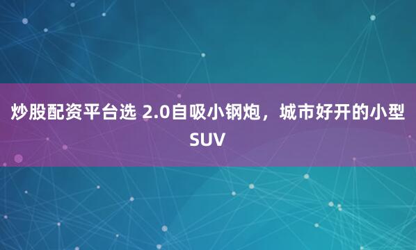 炒股配资平台选 2.0自吸小钢炮，城市好开的小型SUV